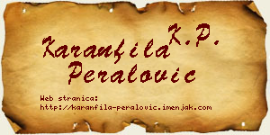 Karanfila Peralović vizit kartica